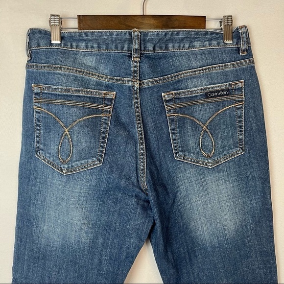 Calvin Klein Medium Wash Flare Leg Denim Jeans 10 - Picture 2 of 3